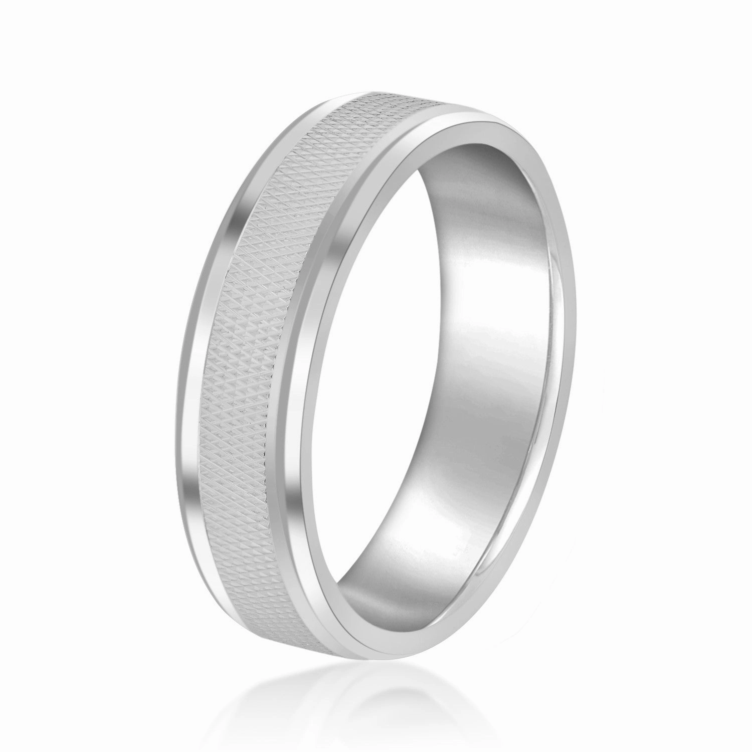 Men's Knurled and Rounded Edge Band
