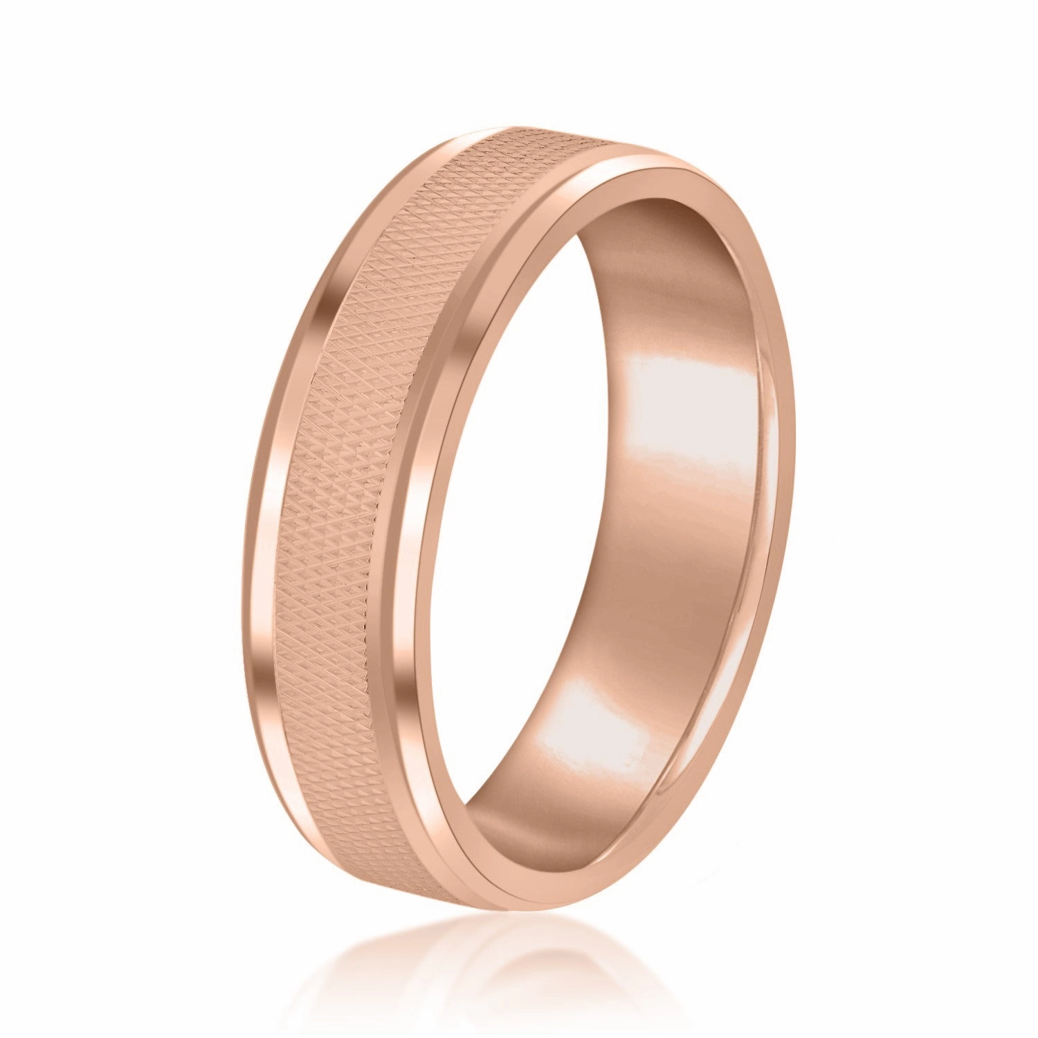 Men's Knurled and Rounded Edge Band