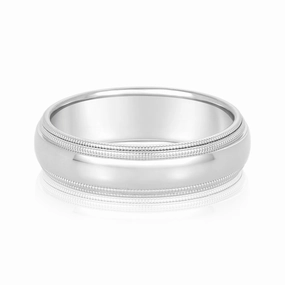 Men's Milgrain Comfort Fit Wedding Band