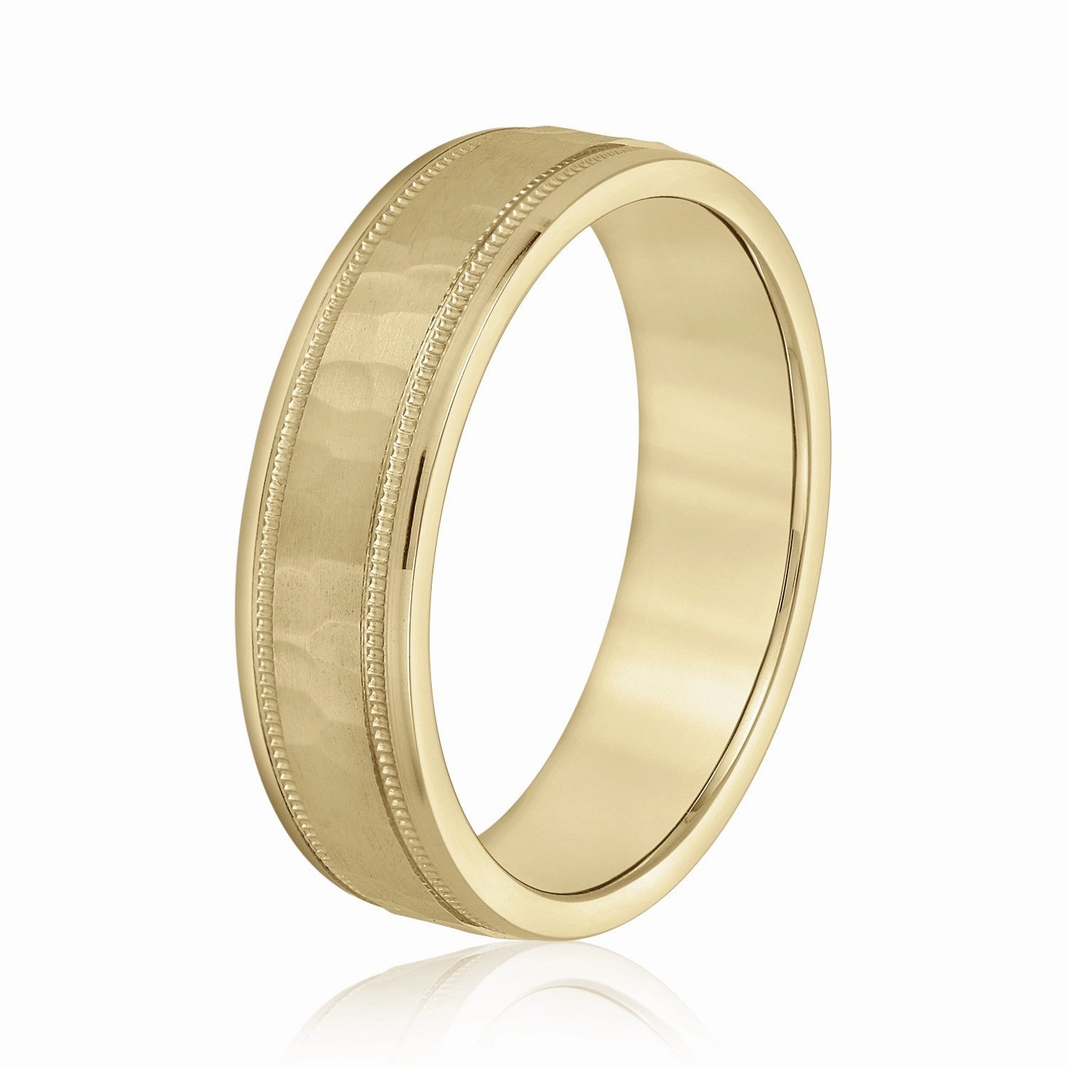 Men's Milgrain Hammered Finish Band