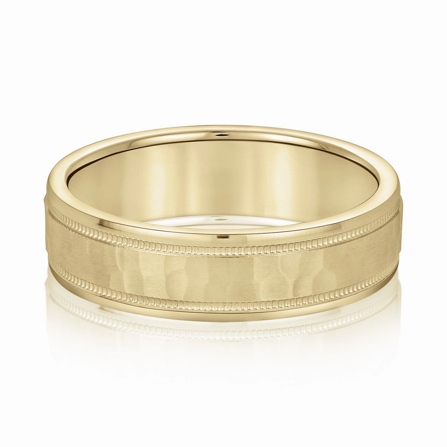 Men's Milgrain Hammered Finish Band