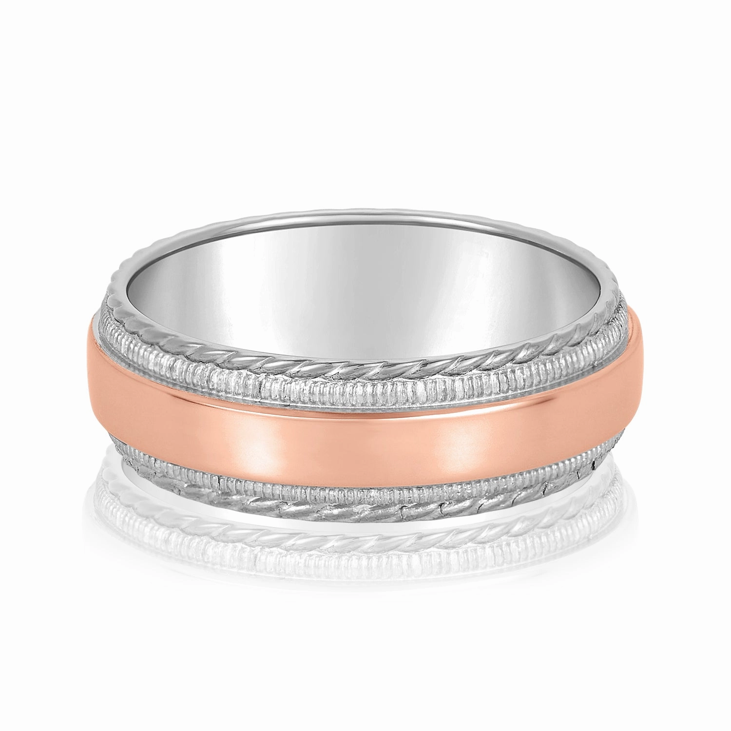Men's Milgrain Lines and Rope Edges Band