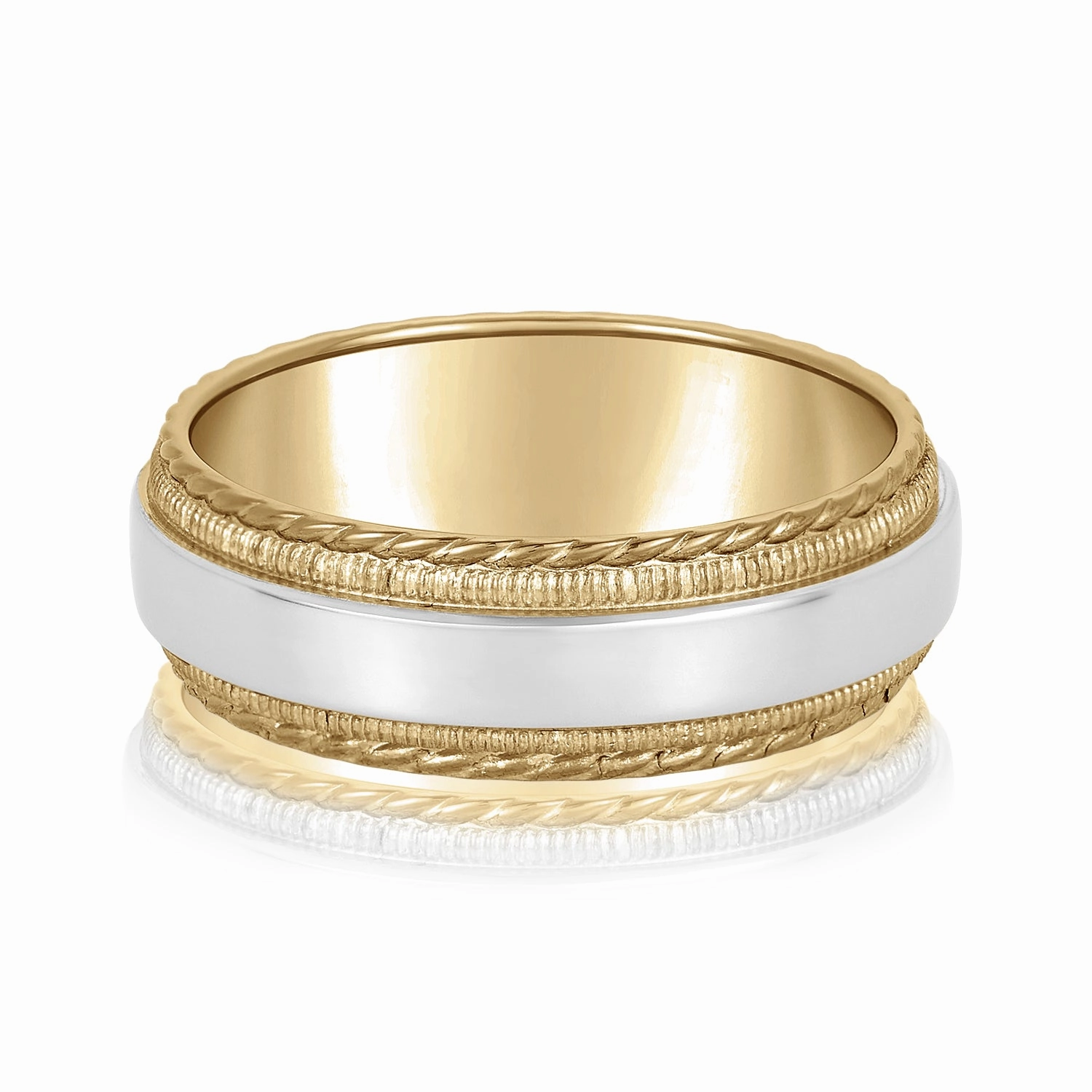 Men's Milgrain Lines and Rope Edges Band