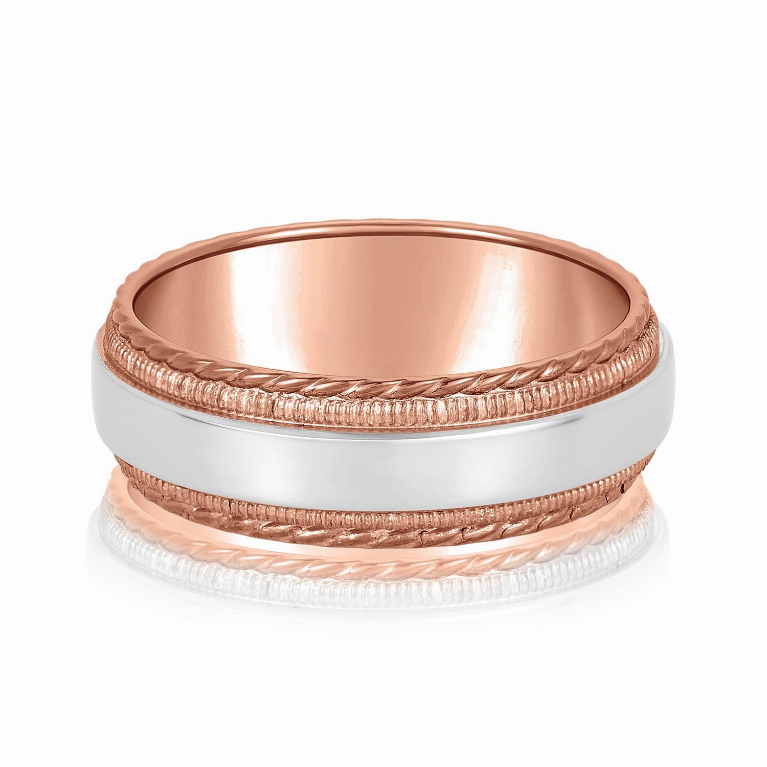 Men's Milgrain Lines and Rope Edges Band