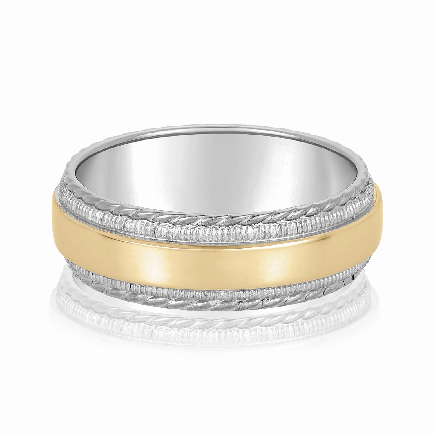 Men's Milgrain Lines and Rope Edges Band