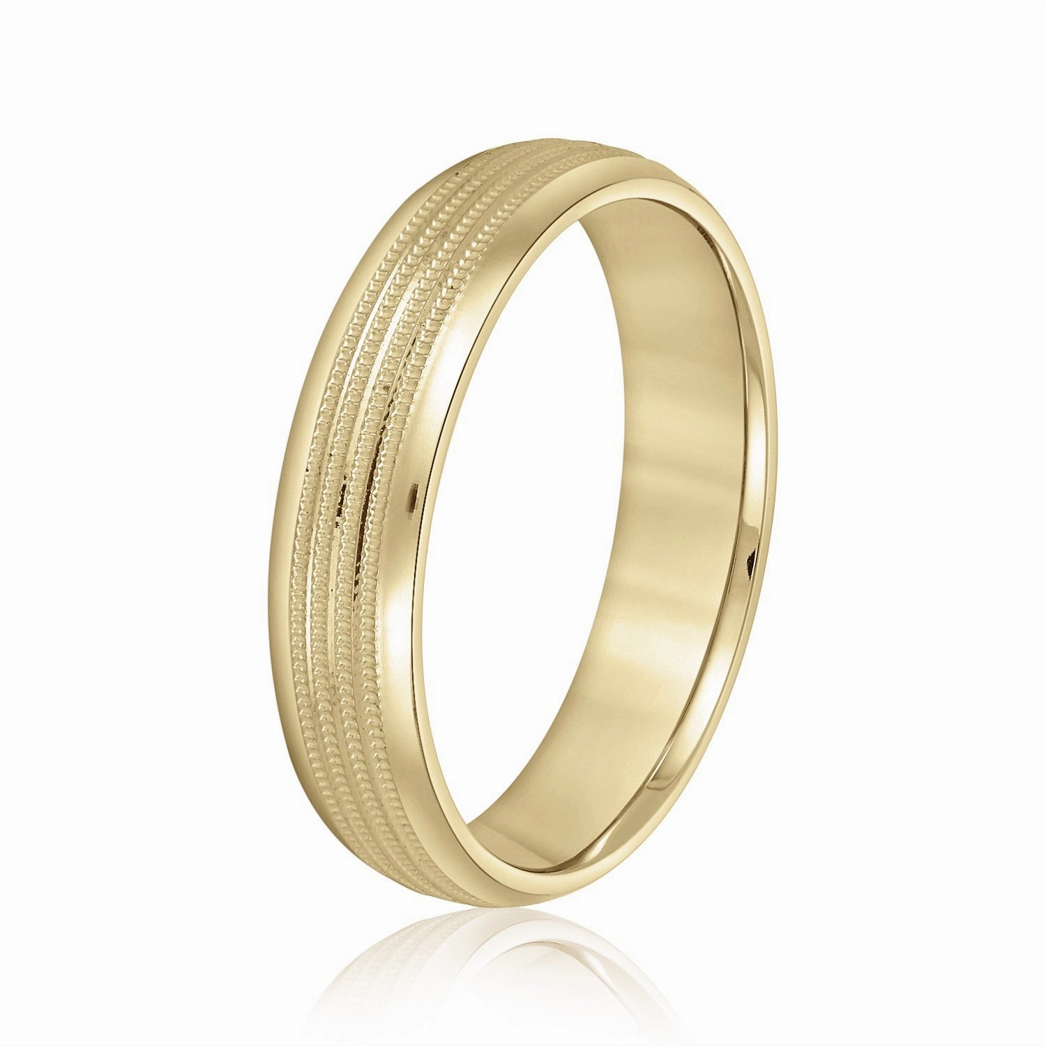 Men's Multi Milgrain Rows Inlay Wedding Band