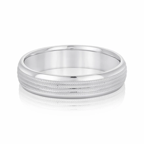 Men's Multi Milgrain Rows Inlay Wedding Band