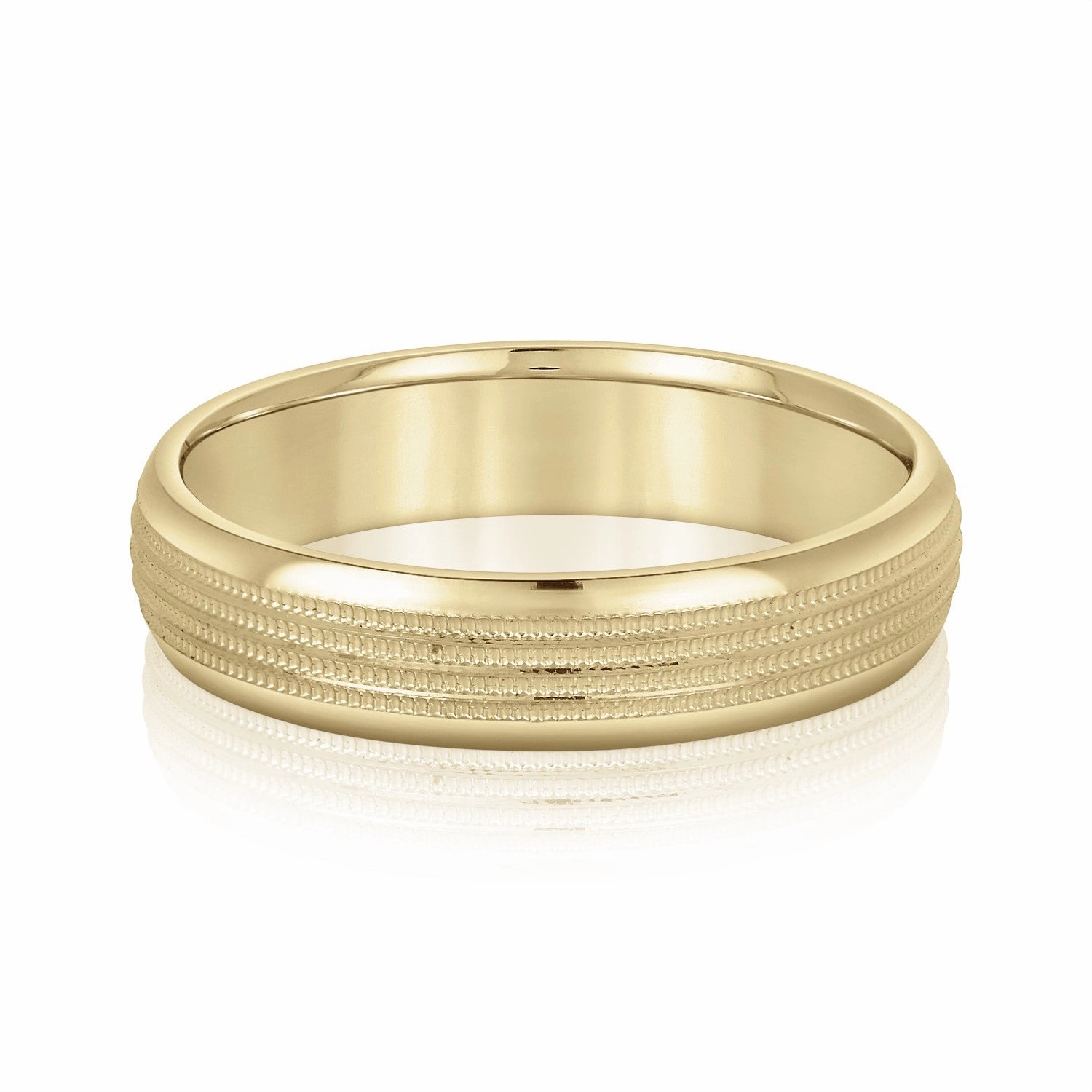 Men's Multi Milgrain Rows Inlay Wedding Band