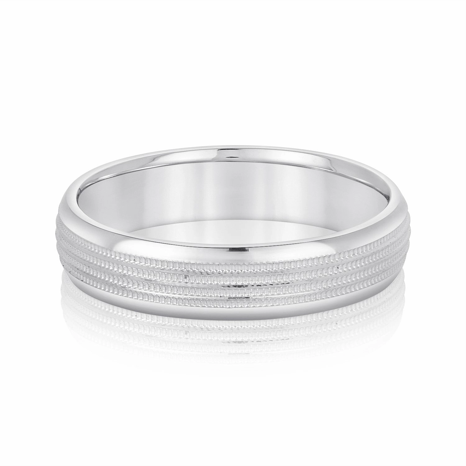 Men's Multi Milgrain Rows Inlay Wedding Band