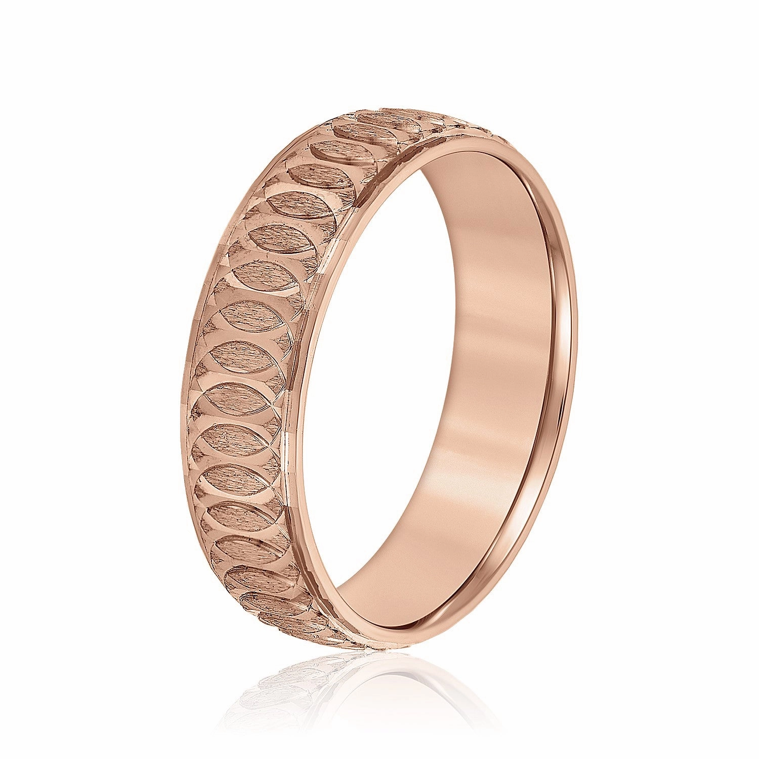 Men's Overlapping Circular Pattern Wedding Band