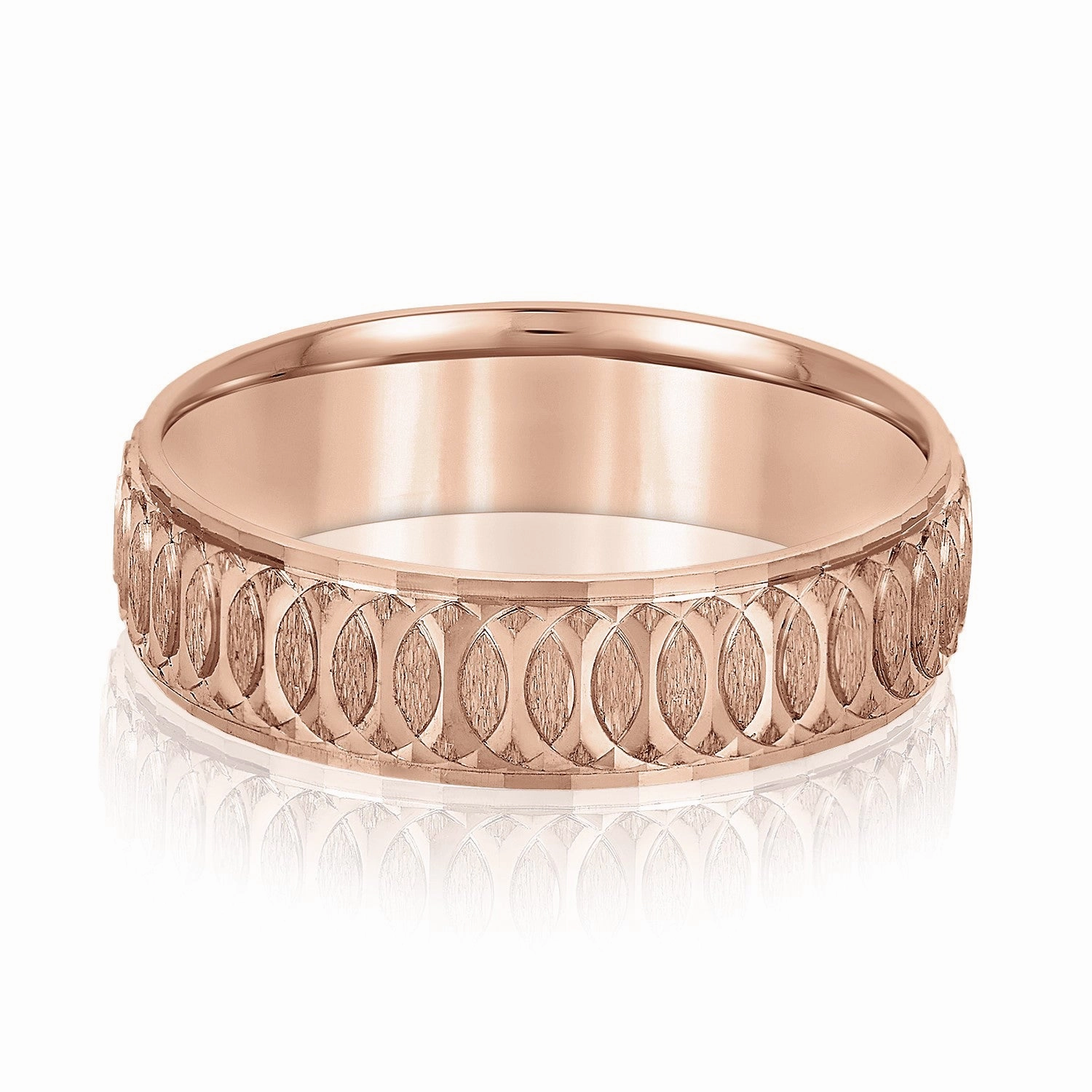 Men's Overlapping Circular Pattern Wedding Band