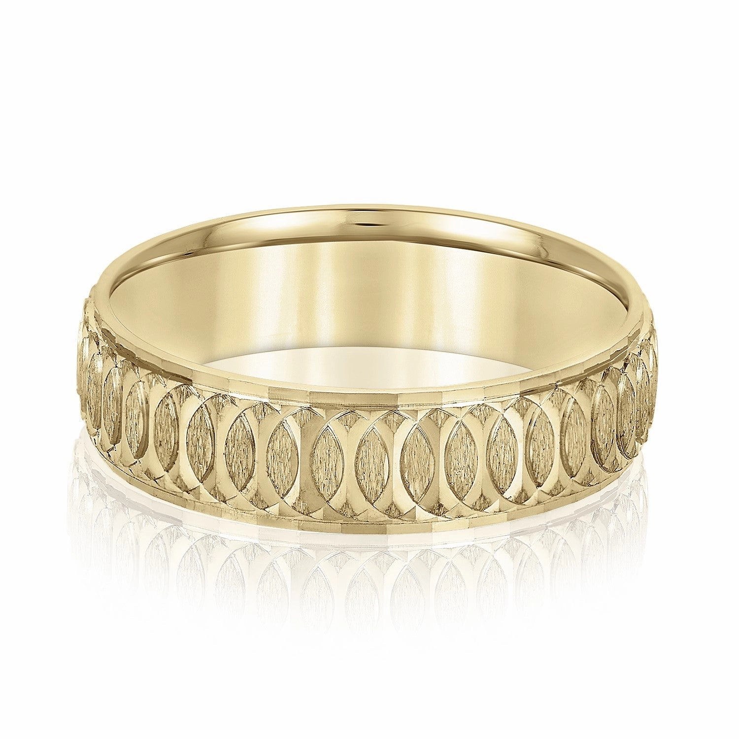 Men's Overlapping Circular Pattern Wedding Band