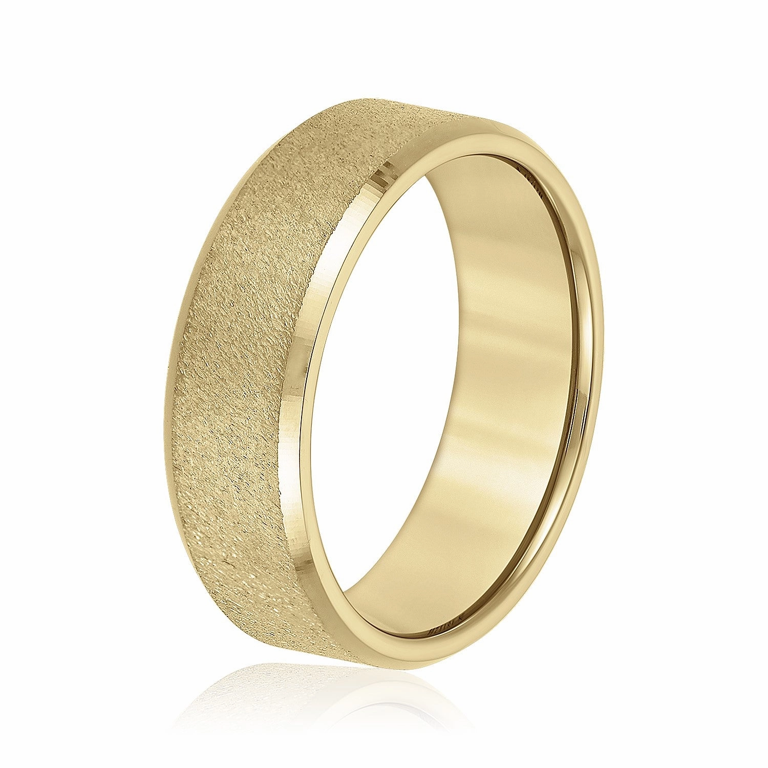 Men's Sandblasted Wedding Ring With High Polish Edges