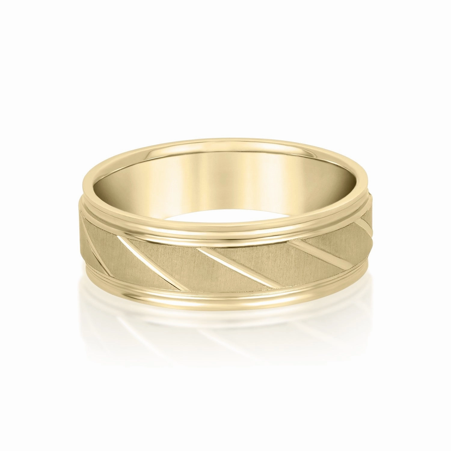 Men's Slant Patterned Wedding Band