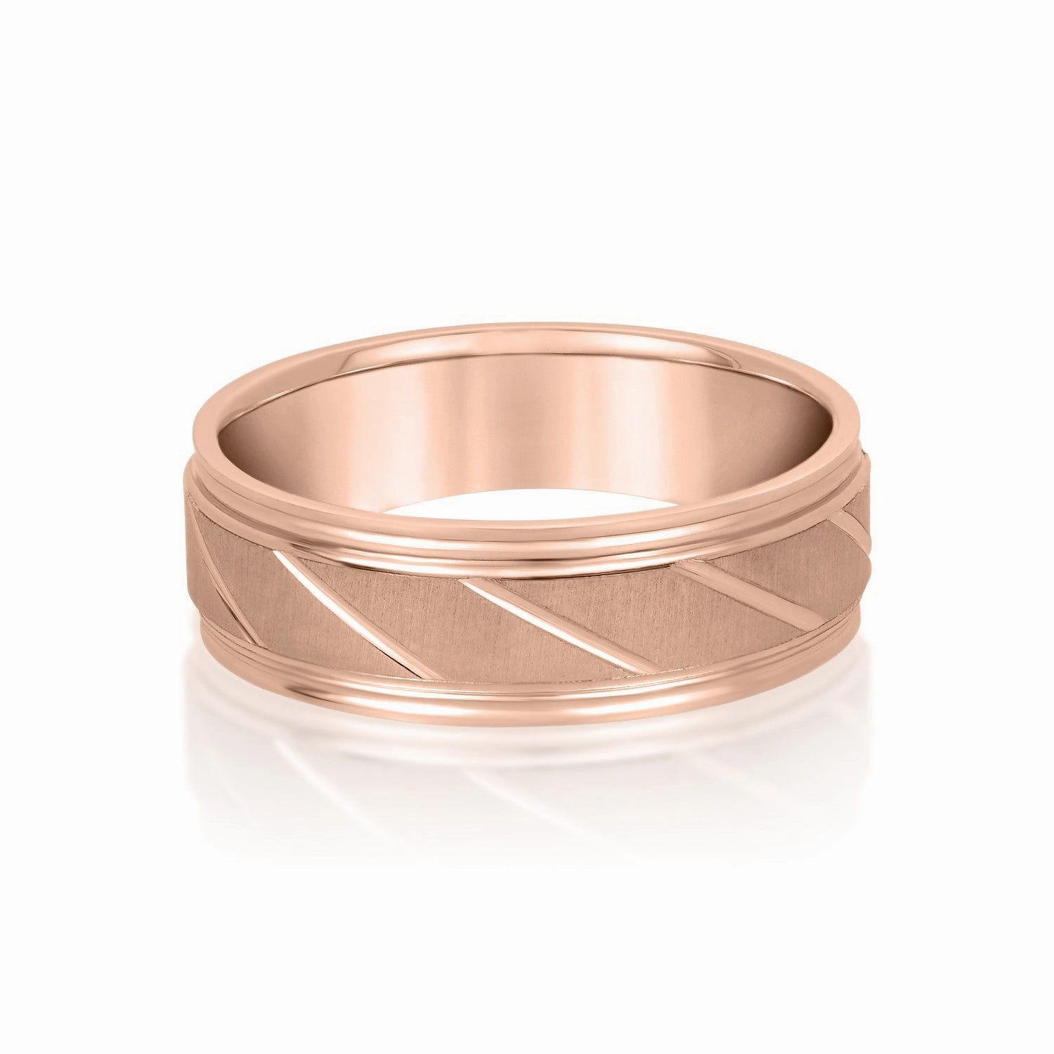 Men's Slant Patterned Wedding Band