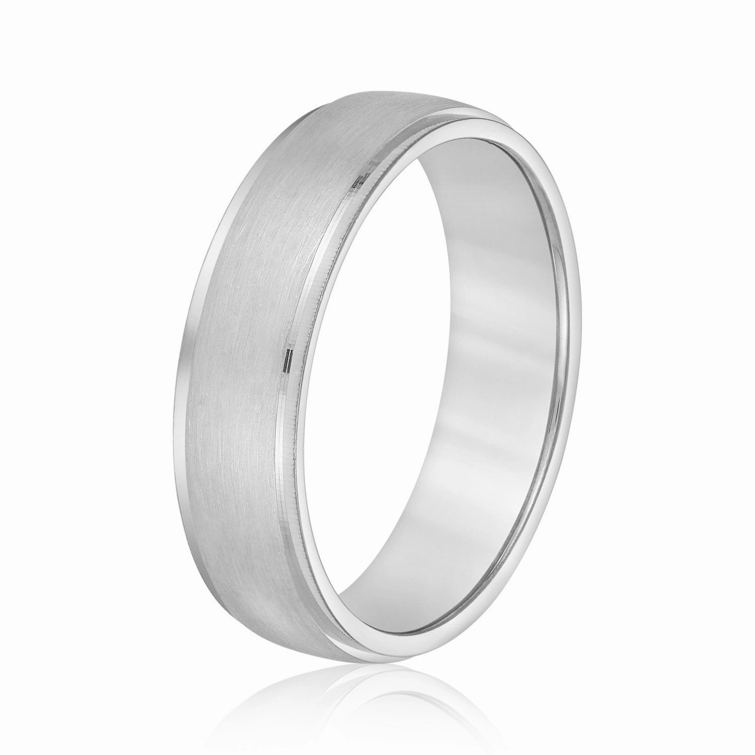 Men's Slight Dome Brushed Center Band