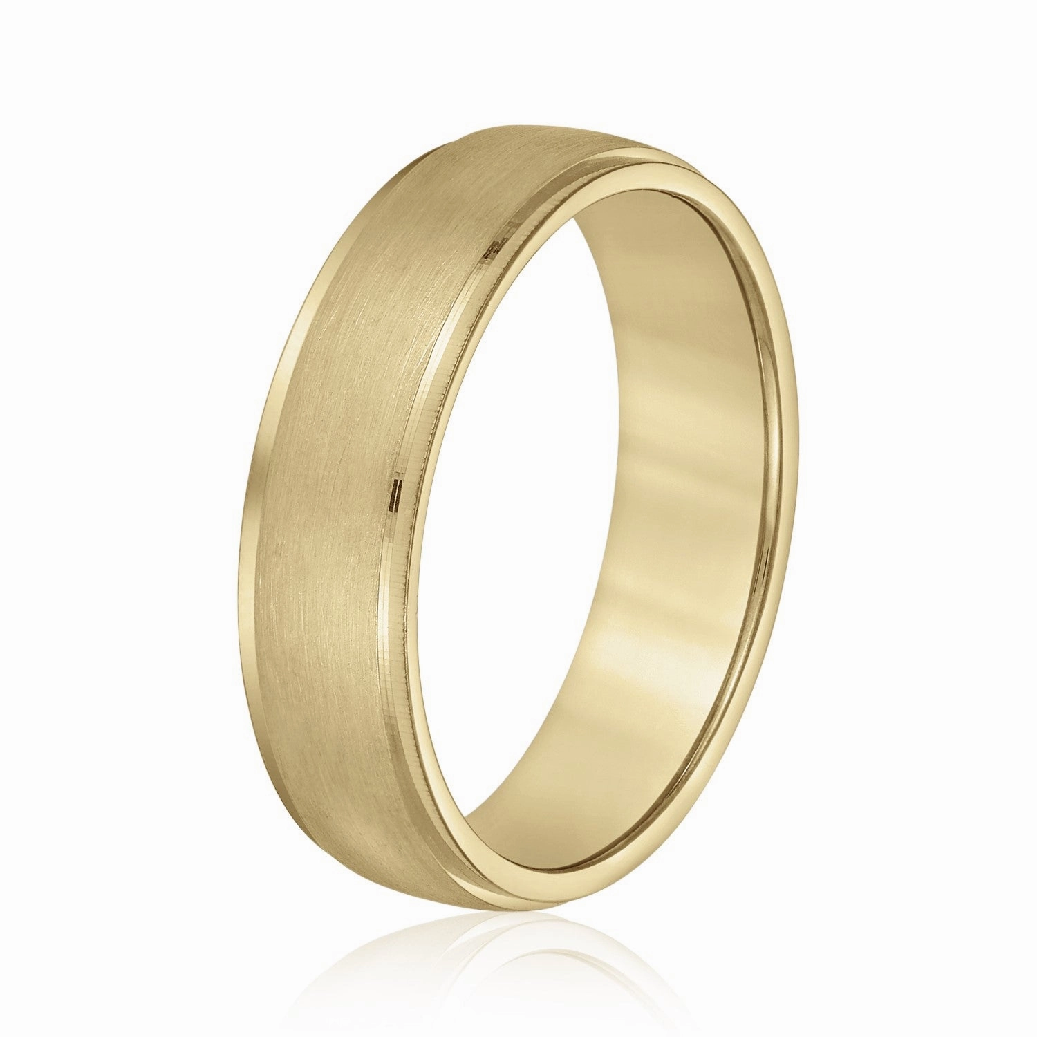 Men's Slight Dome Brushed Center Band