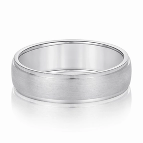 Men's Slight Dome Brushed Center Band