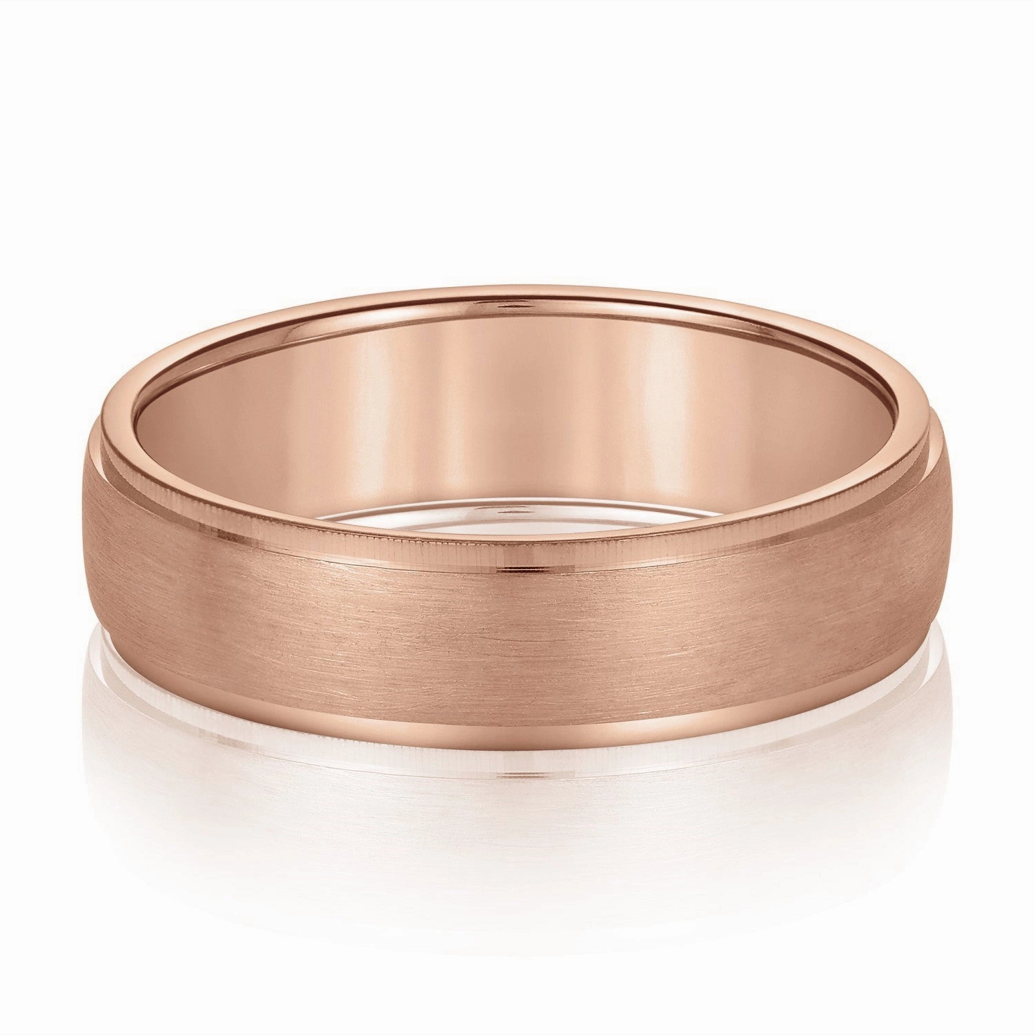 Men's Slight Dome Brushed Center Band