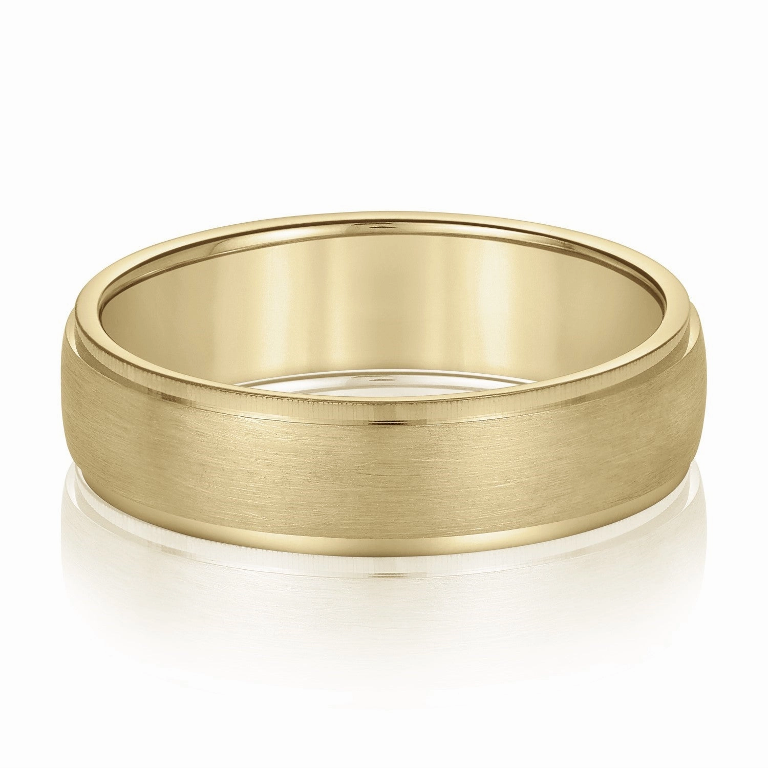 Men's Slight Dome Brushed Center Band