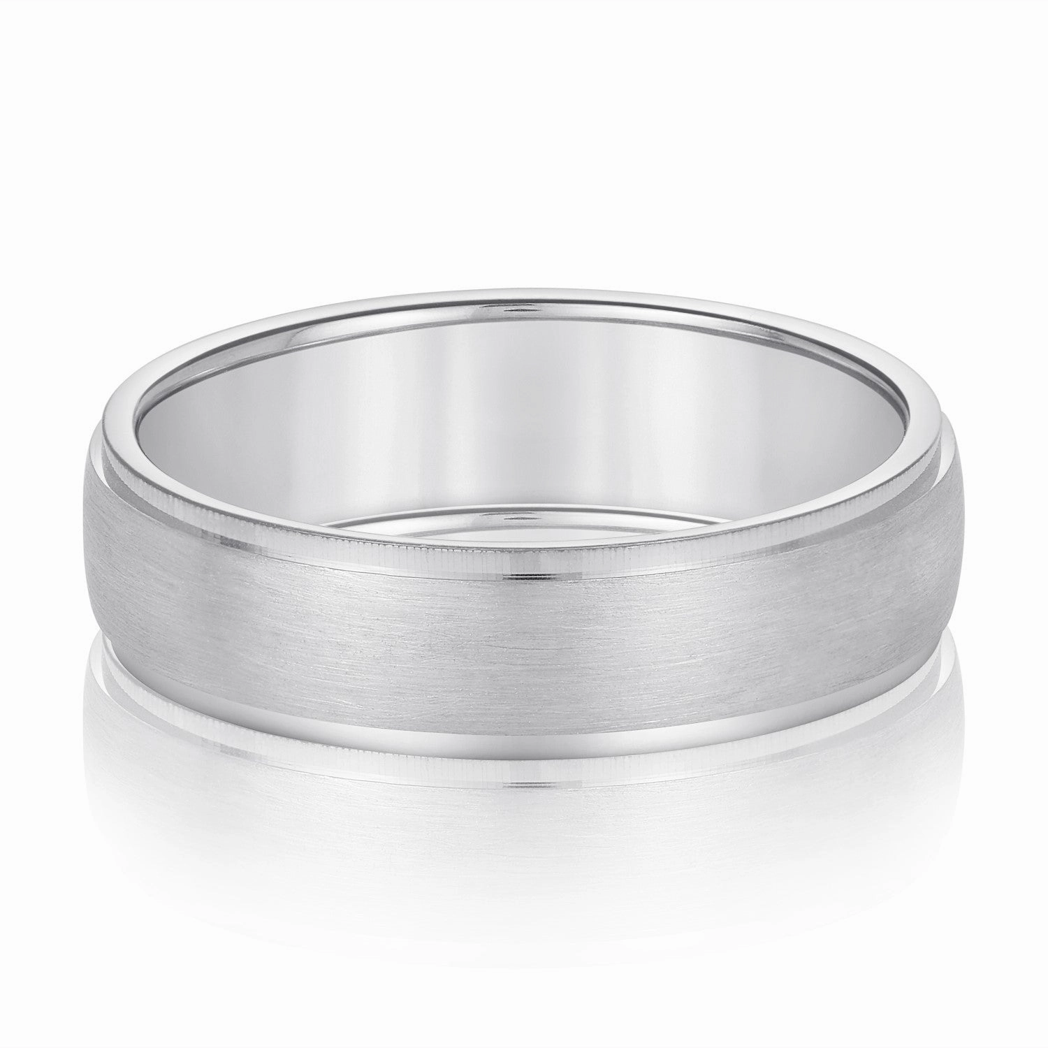 Men's Slight Dome Brushed Center Band