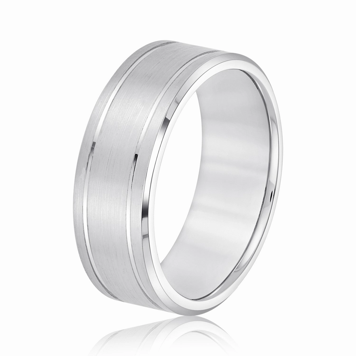 Men's Stylish Matte Band Double Groove