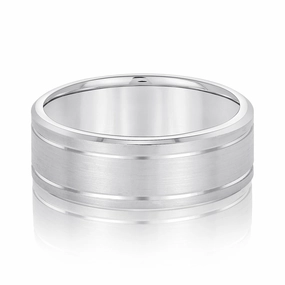 Men's Stylish Matte Band Double Groove