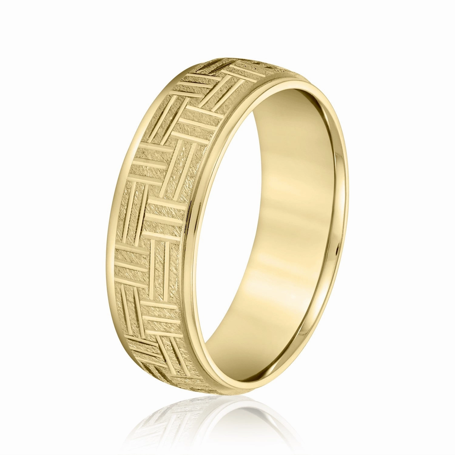Men's Wedding Band Horizontal & Vertical Lines