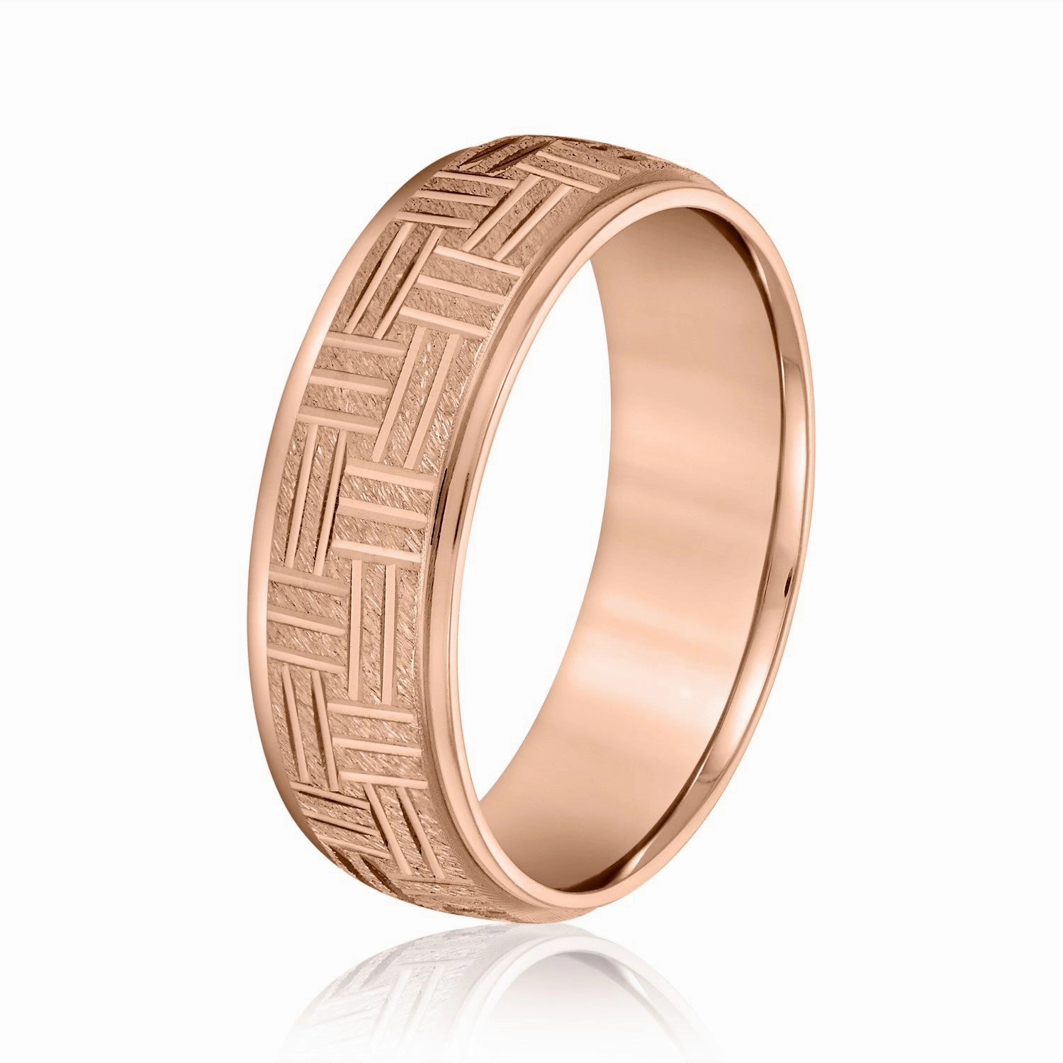 Men's Wedding Band Horizontal & Vertical Lines