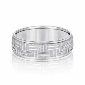 Men's Wedding Band Horizontal & Vertical Lines