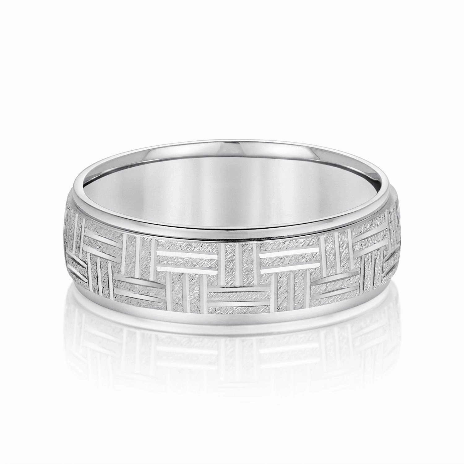 Men's Wedding Band Horizontal & Vertical Lines