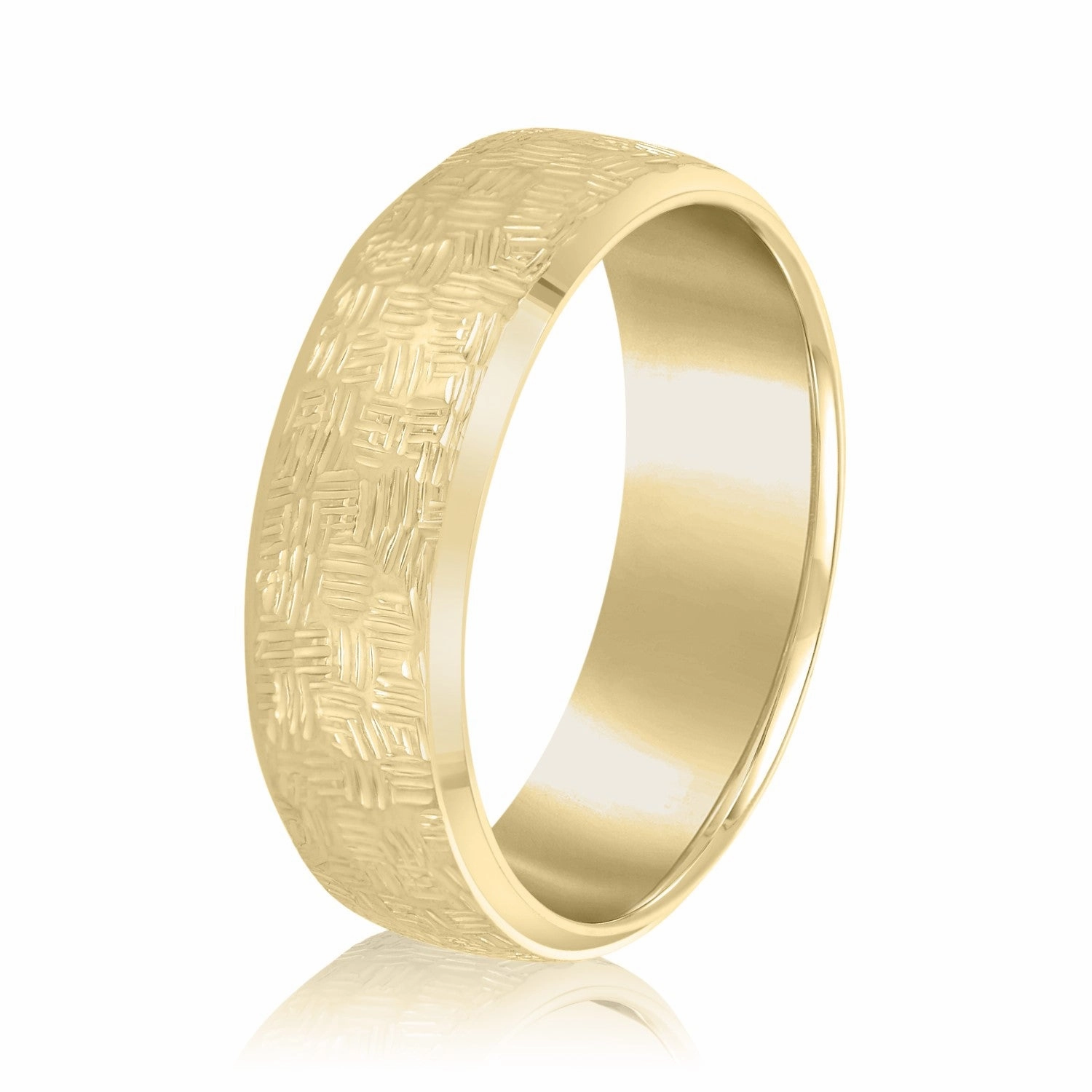 Men's Woven Basket Pattern Wedding Band