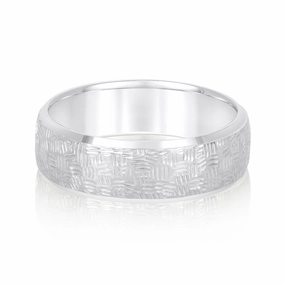 Men's Woven Basket Pattern Wedding Band