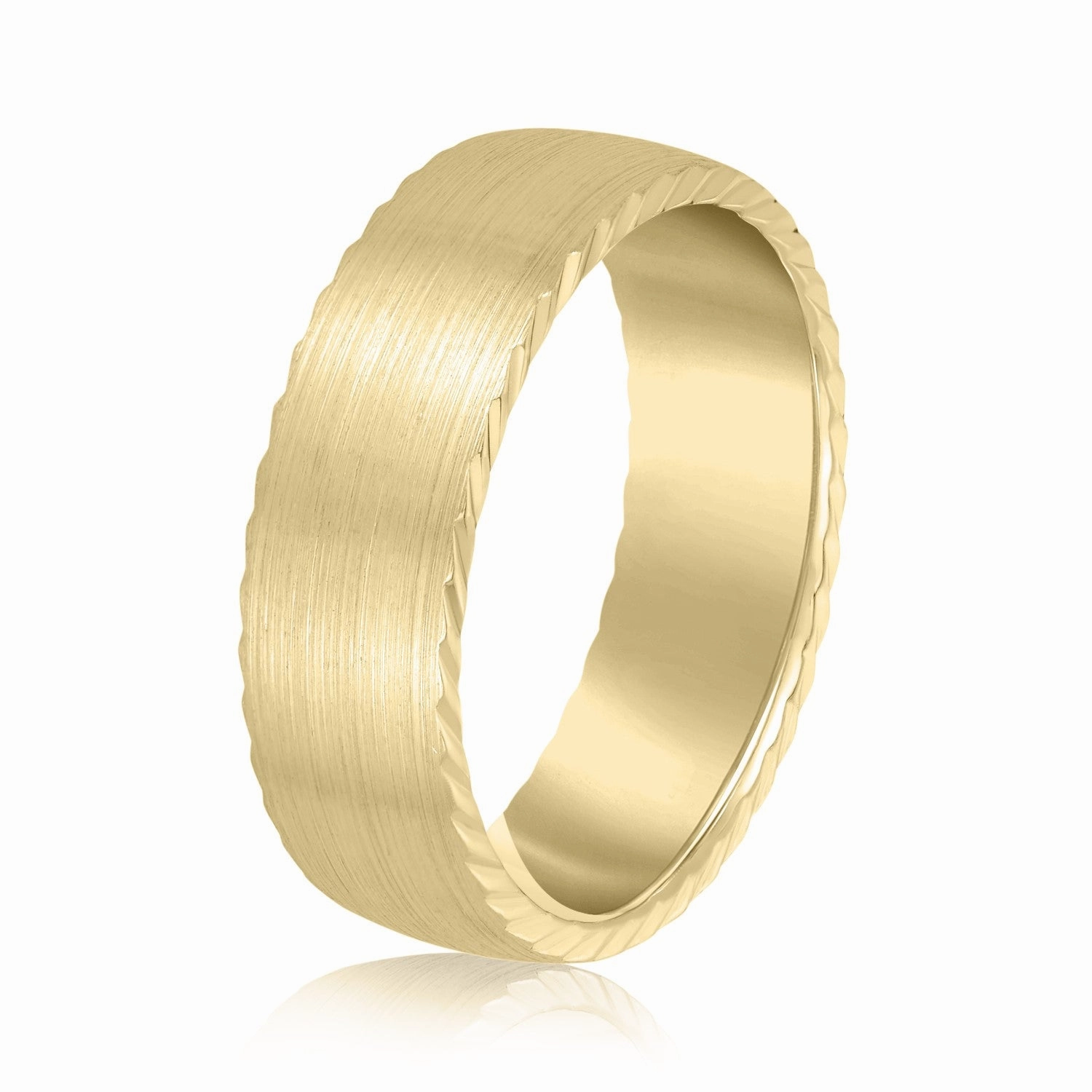 Men's Zig Zag Side Wedding Band