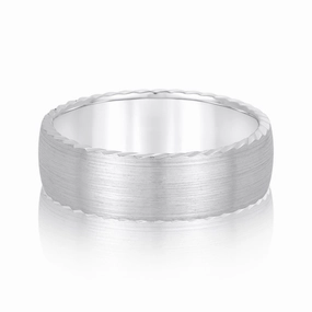 Men's Zig Zag Side Wedding Band