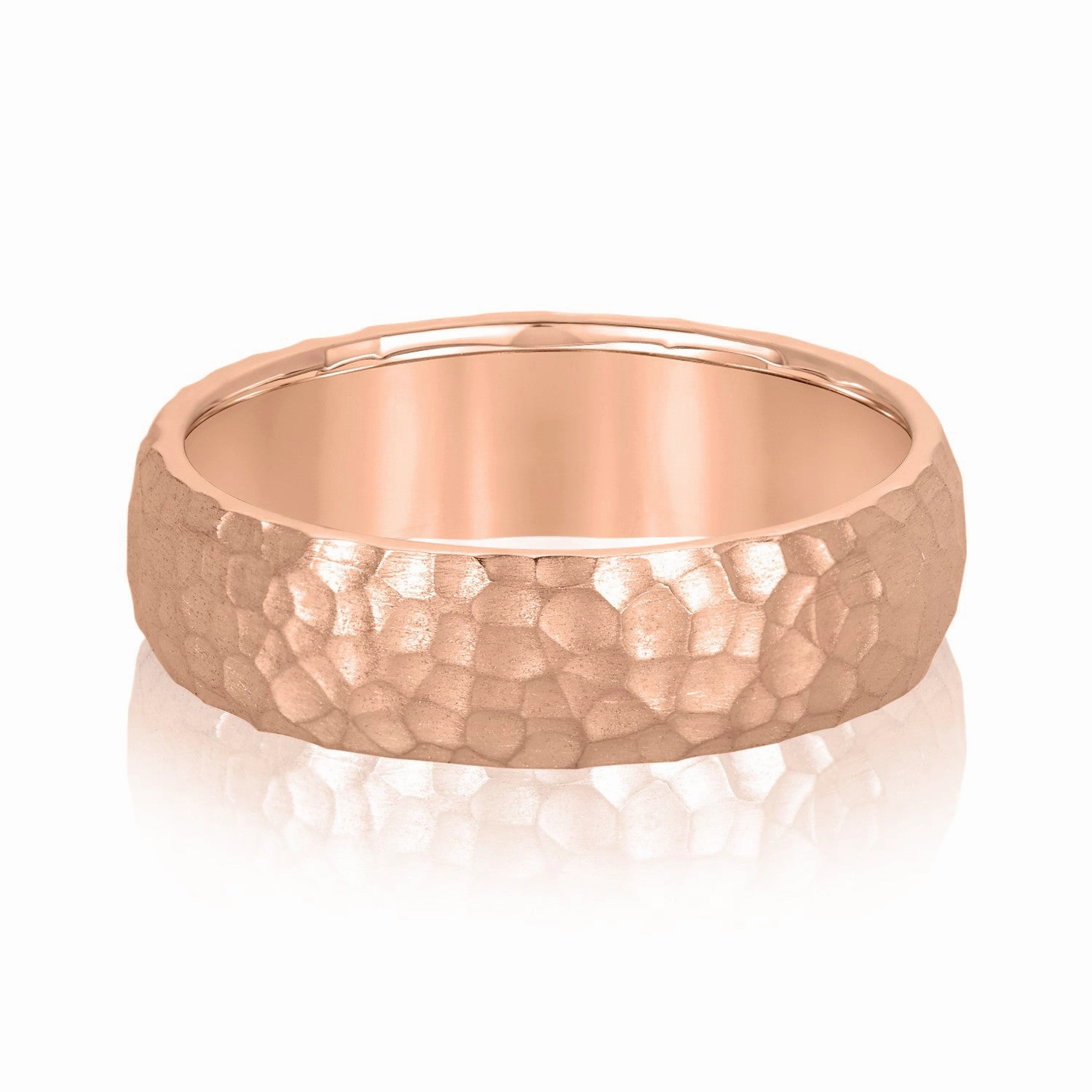 Mens Classic Hammered Wedding Band