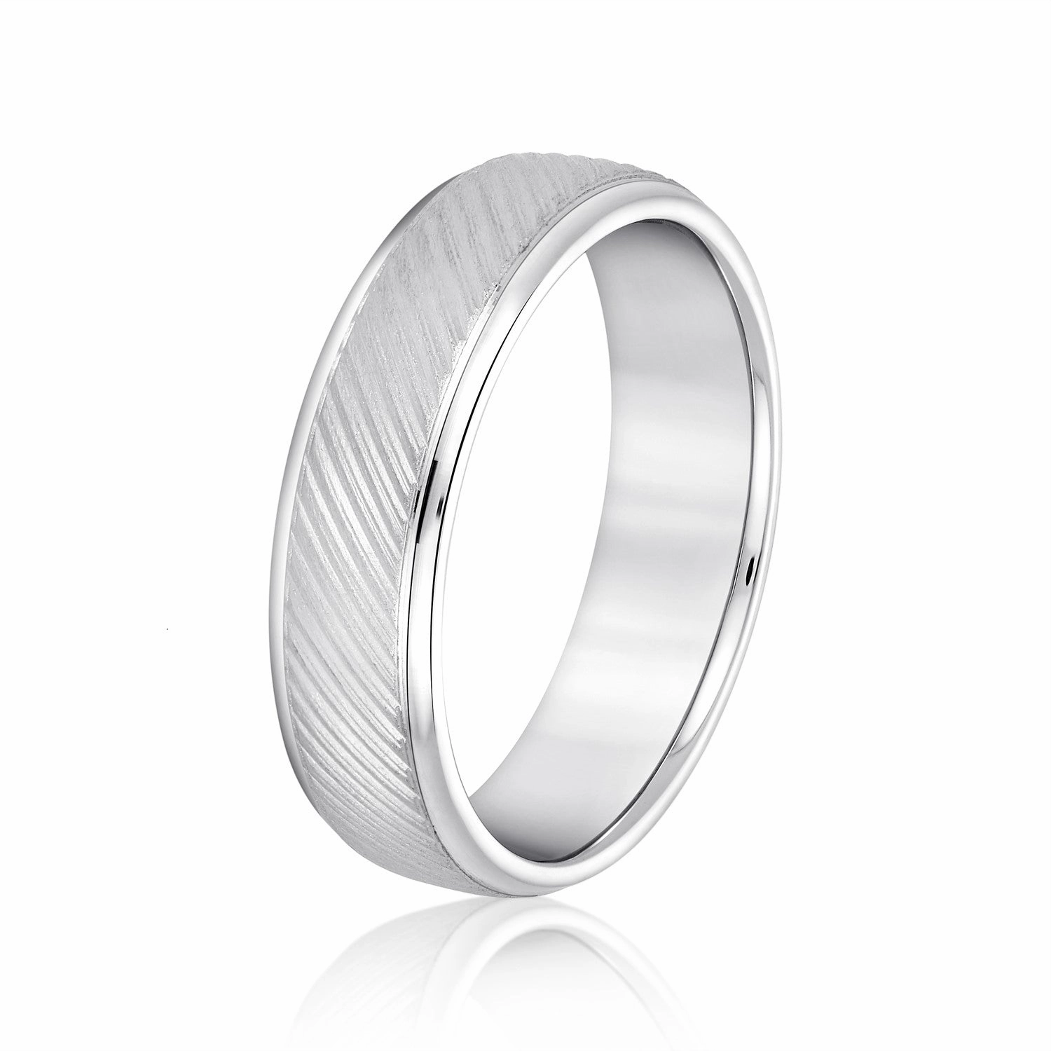 Mens Diagonal Lines Pleasant Elegance Band