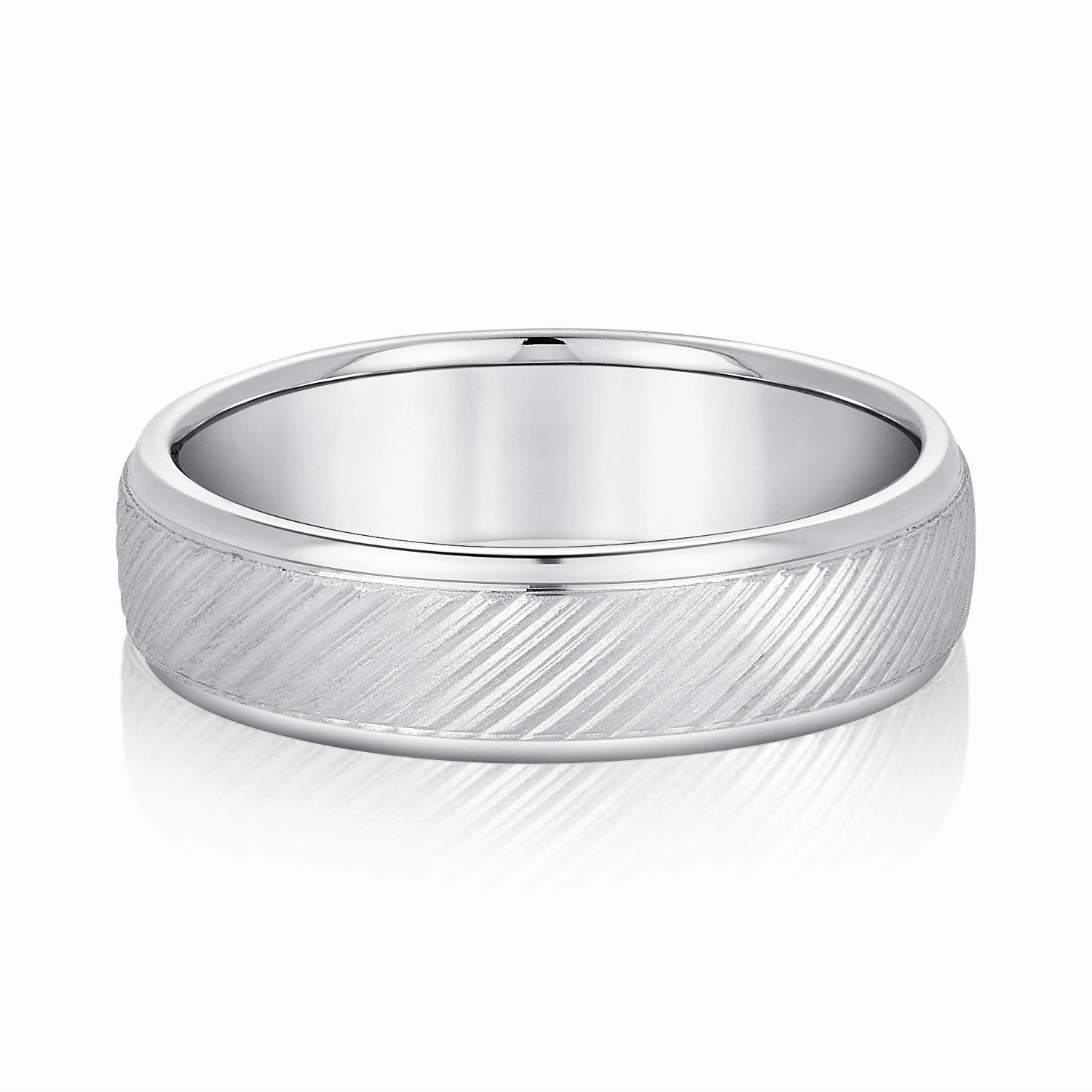 Mens Diagonal Lines Pleasant Elegance Band