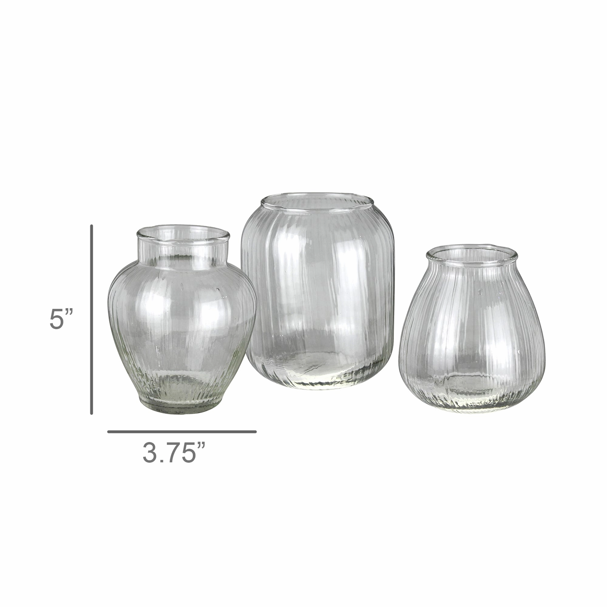 Meri Vase Trio, Set of 3, Glass