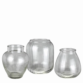Meri Vase Trio, Set of 3, Glass Vase,Ceramic Vase