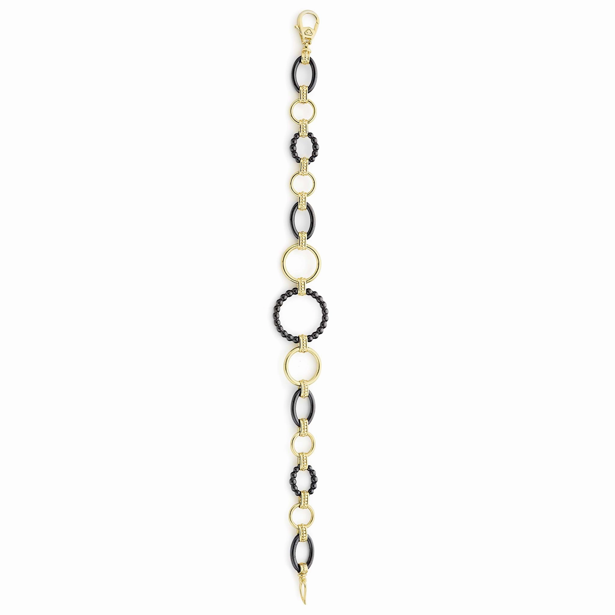 Meridian 18K Gold and Black Ceramic Link Bracelet | 20mm