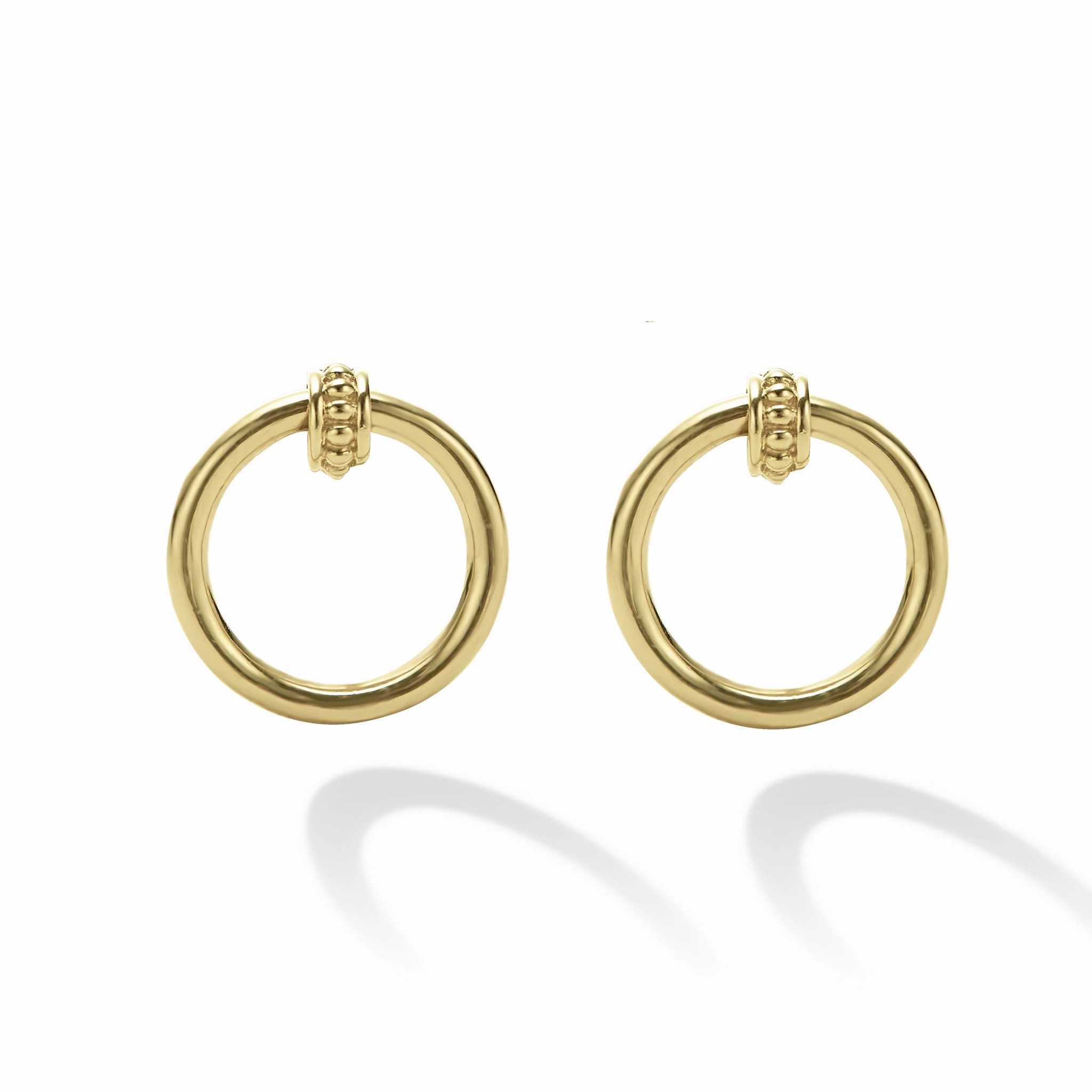 Meridian 18K Gold Circle Stud Earrings