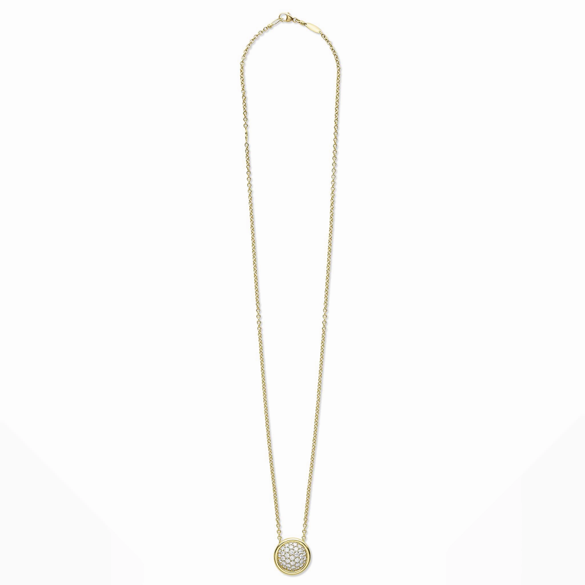 Meridian 18K Gold Diamond Circle Pendant Necklace
