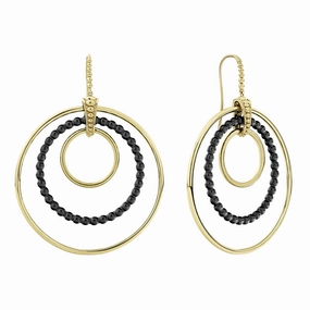 Meridian Statement 18K Gold and Ceramic Circle Drop Earrings
