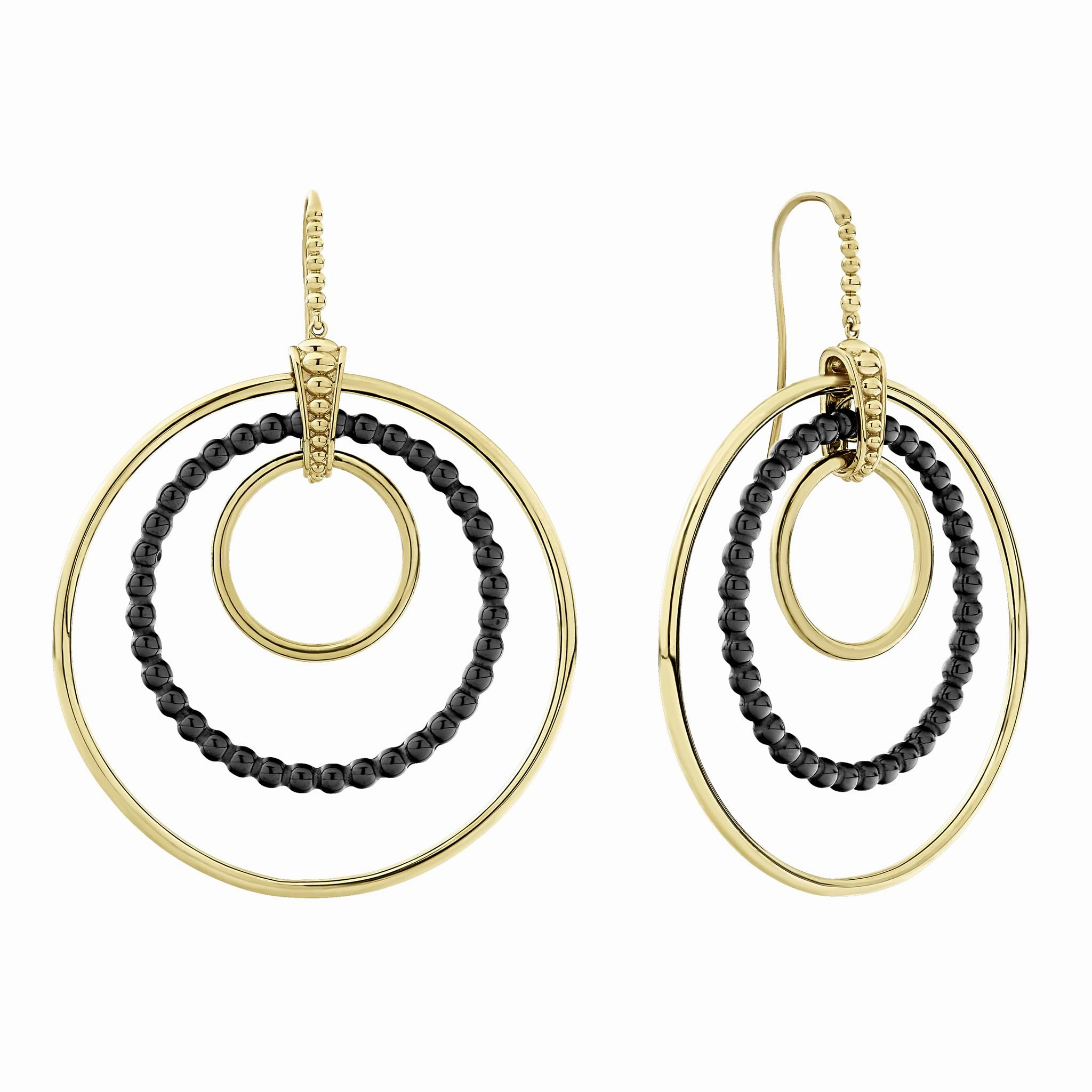 Meridian Statement 18K Gold and Ceramic Circle Drop Earrings