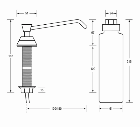 Metlam Basin/Vanity Soap Dispenser ML616