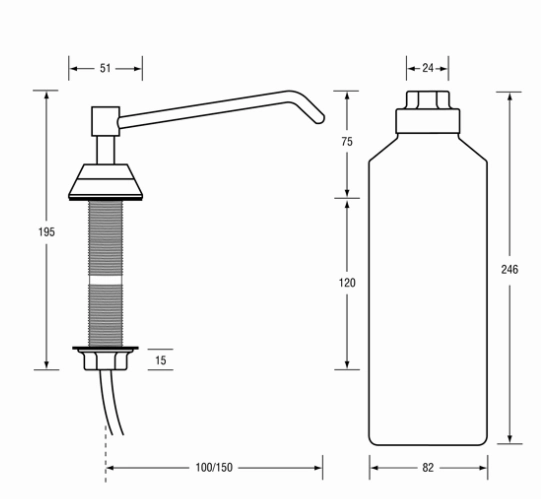 Metlam Basin/Vanity Soap Dispenser ML628