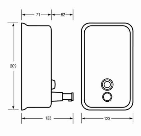 Metlam Vertical Soap Dispenser White Powder Coated ML605W