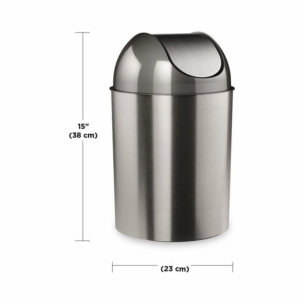 Mezzo Swing-Top Trash Can 2.5-Gallon (9L) Capacity