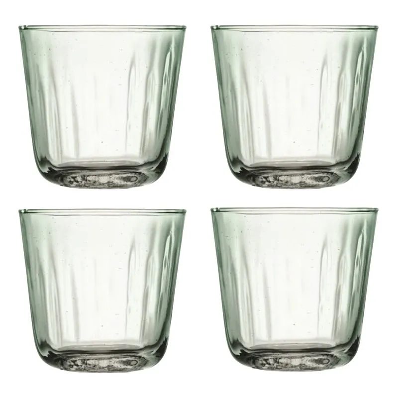 Mia Set of 4 tumblers, 250ml, recycled glass ceramic platter, appetizer tray